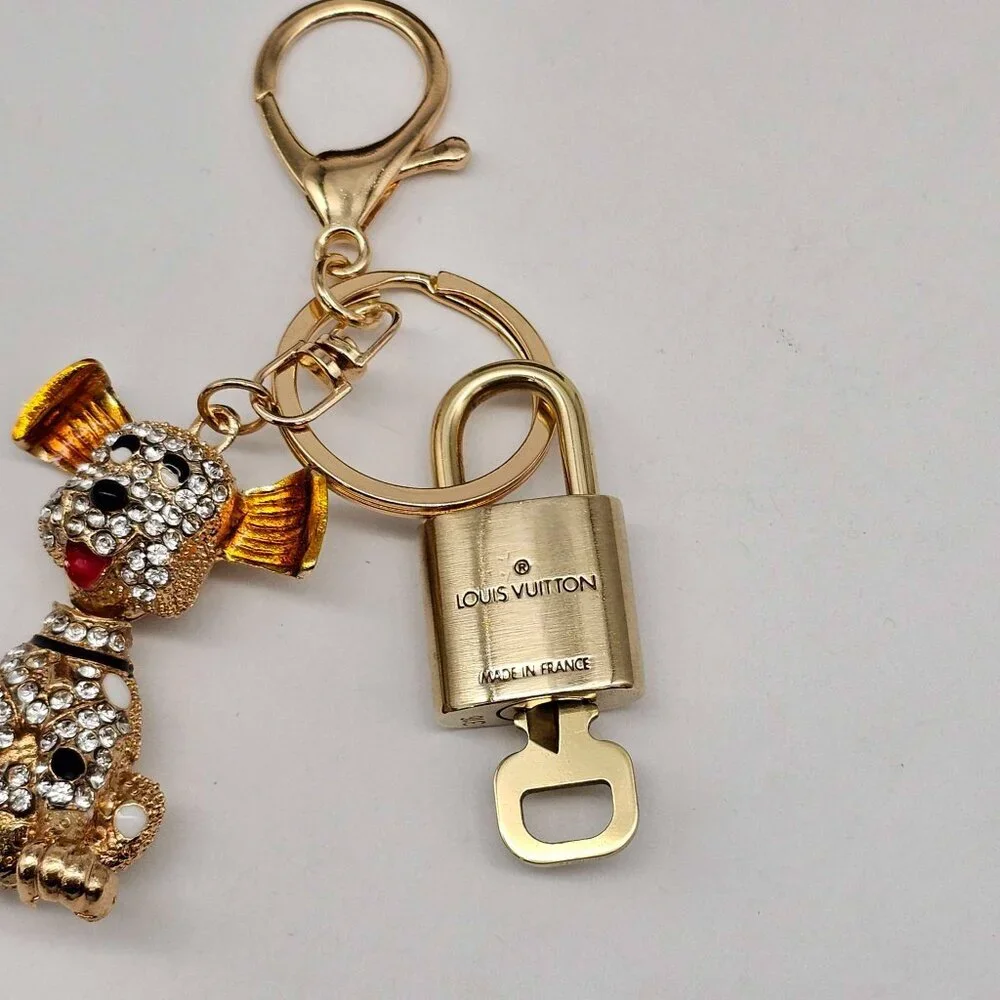 Authentic Louis Vuitton Gold Lock & Key ✨ Bag Charm Unbranded Dog Keychain